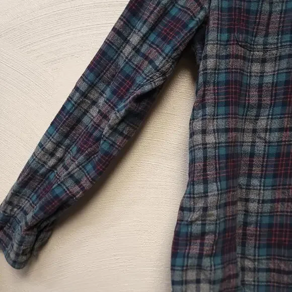 Sonoma Flannel Shirt Size Large Plaid Button Down Long Sleeve 100% Cotton Blue​ - Picture 3 of 6